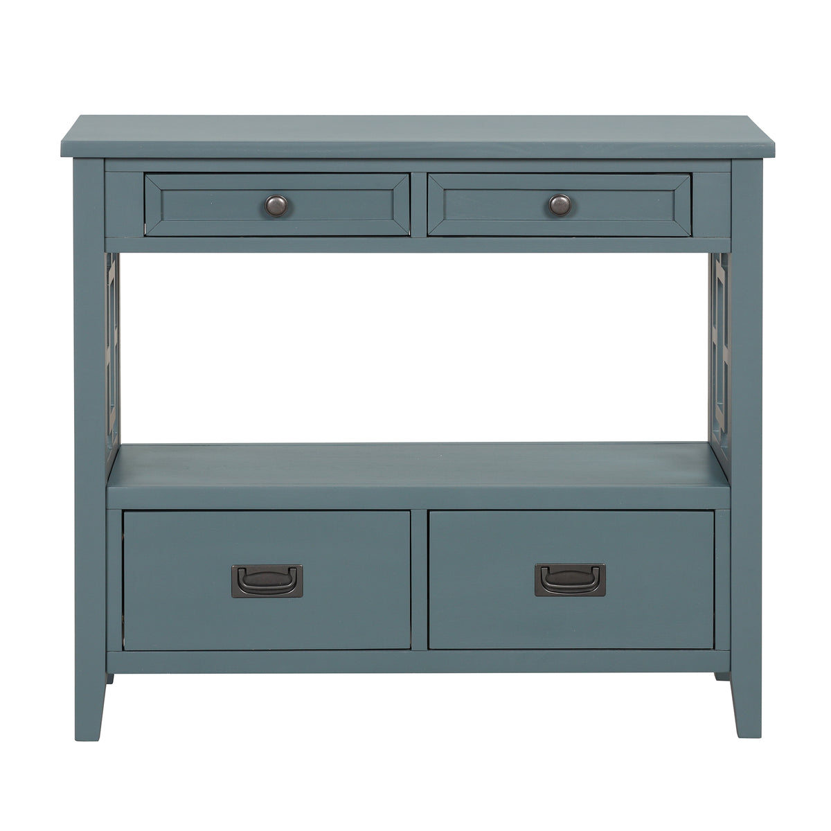 36-Inch Blue Farmhouse Console Table with Drawers