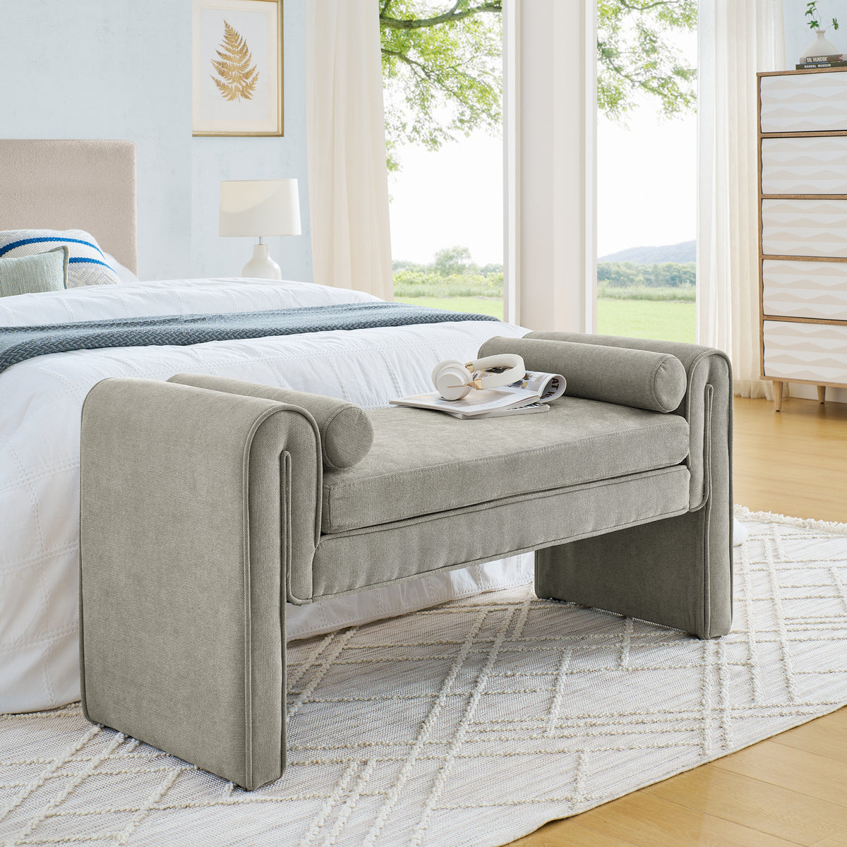 Bedroom Storage Island Cabinet Gray