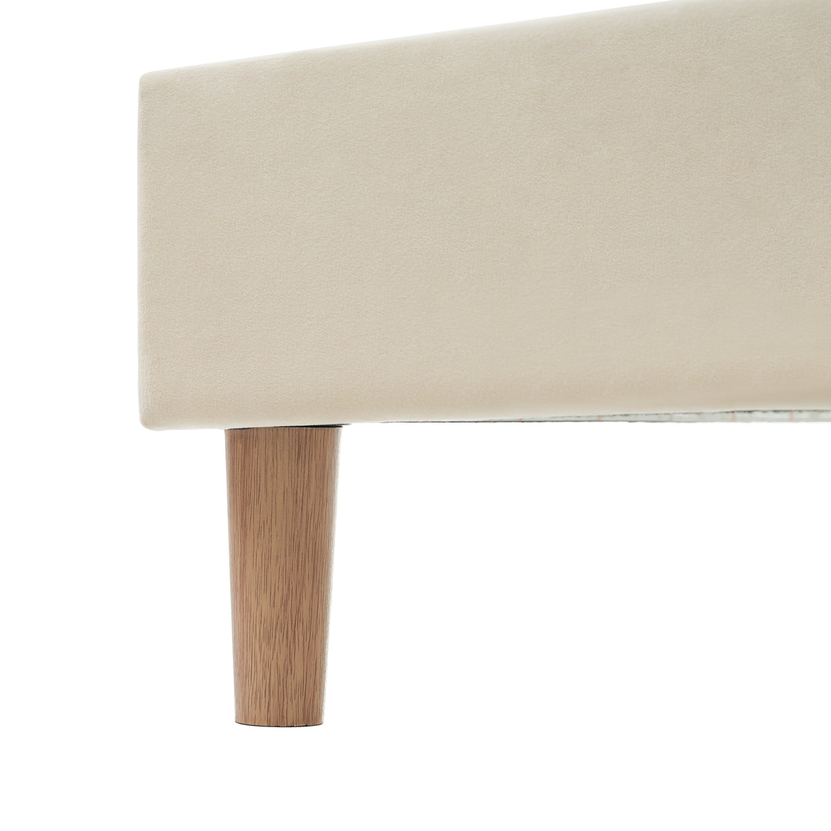 Beige Velvet LED Bed Frame