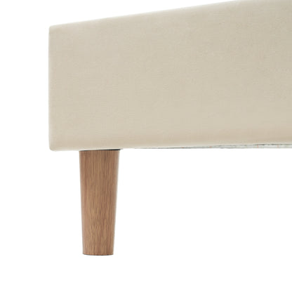 Beige Velvet LED Bed Frame
