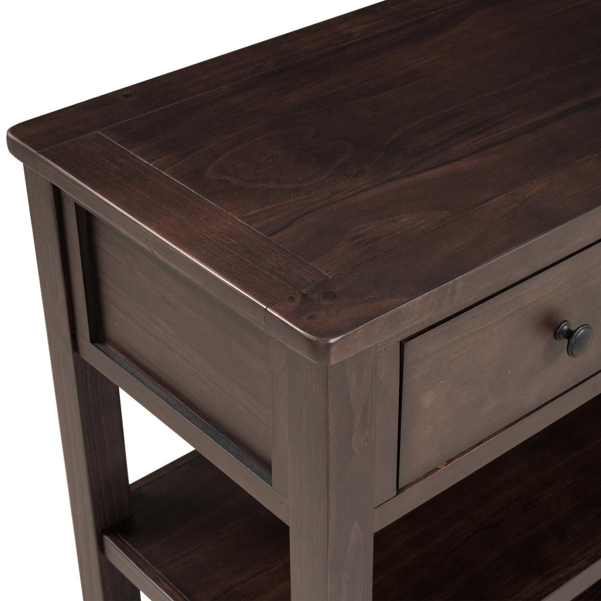 Retro Wood Console Table – Espresso Finish