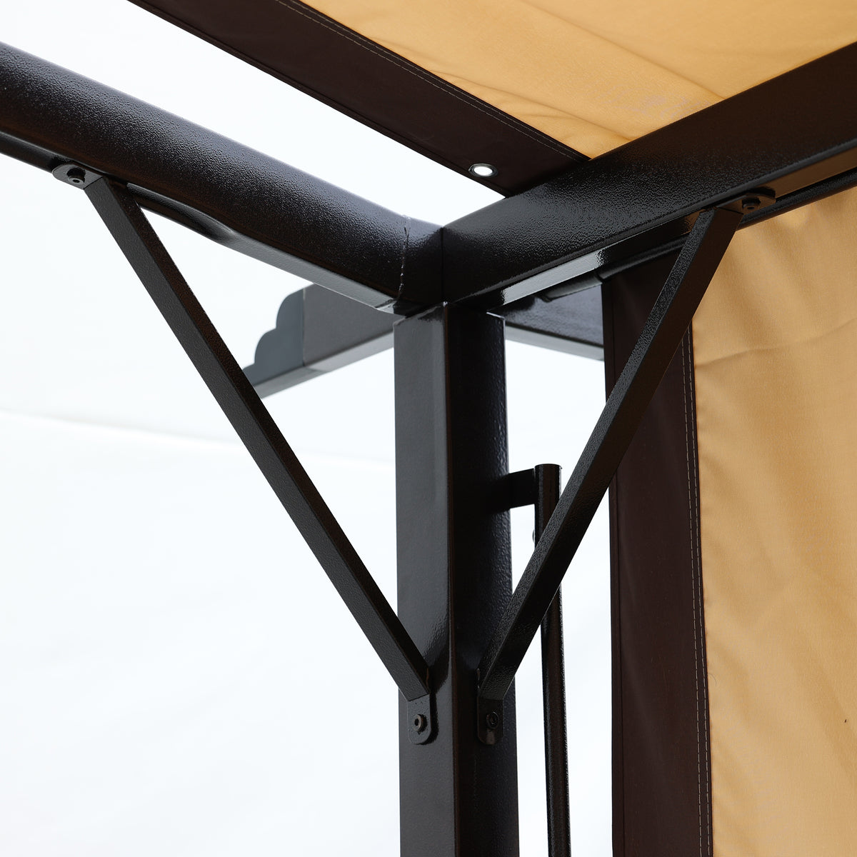 12x9FT Outdoor Retractable Pergola Beige