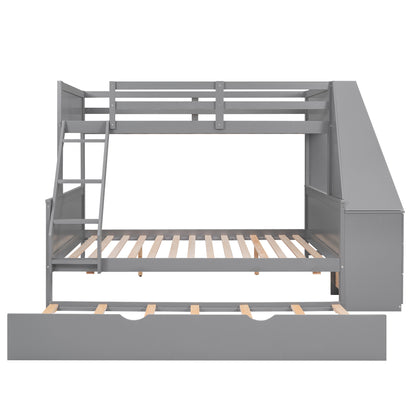 Full Bunk Bed with Desk Gray