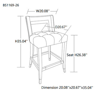 Suede Velvet Barstools Set of 2