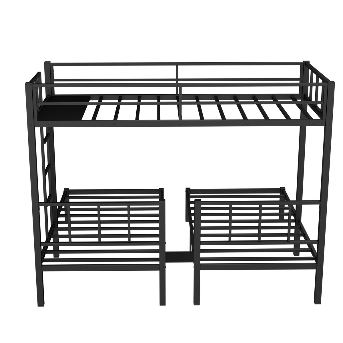 Triple Metal Bunk Bed Black