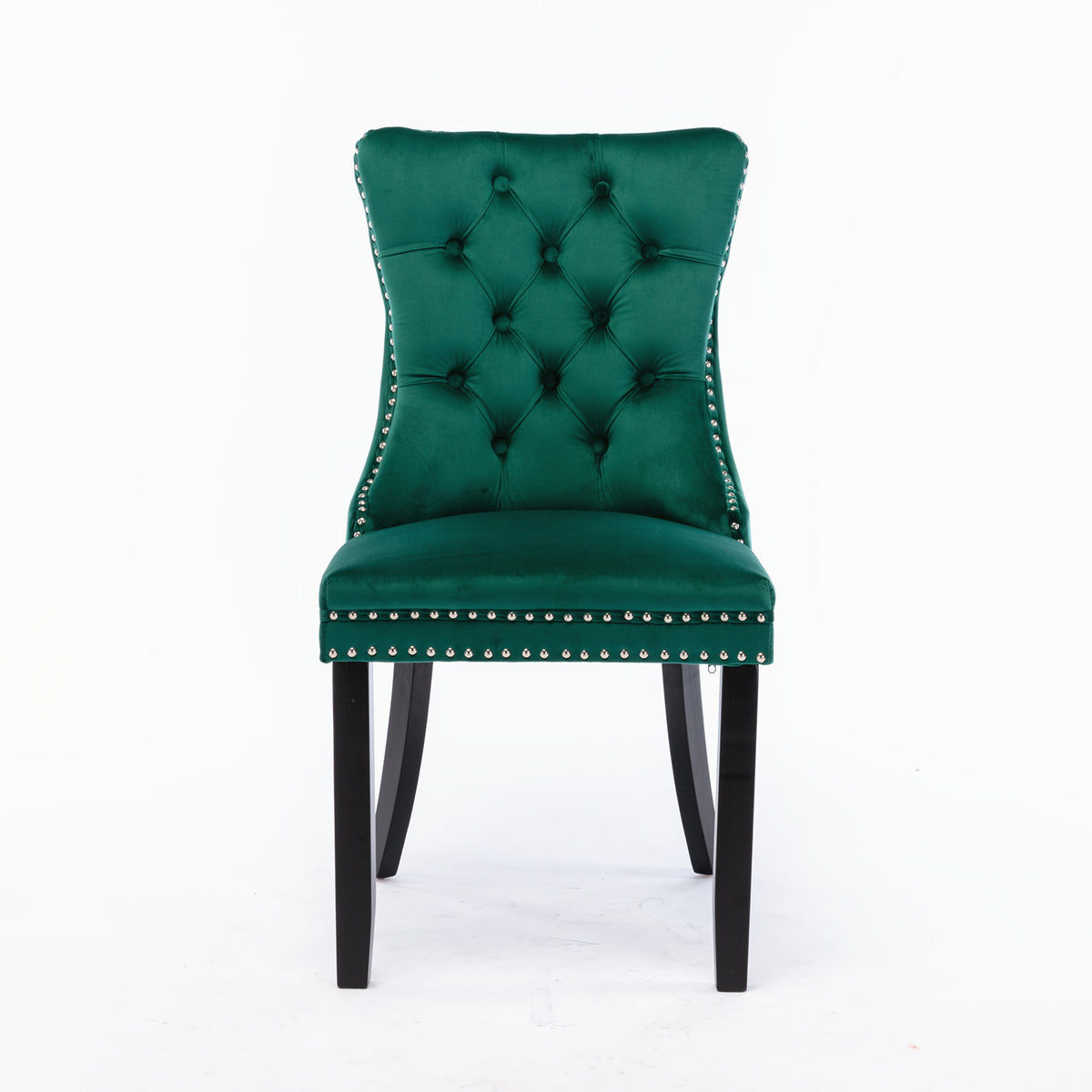 Nikki Tufted Linen Dining Chair Set (2 pcs) – Green