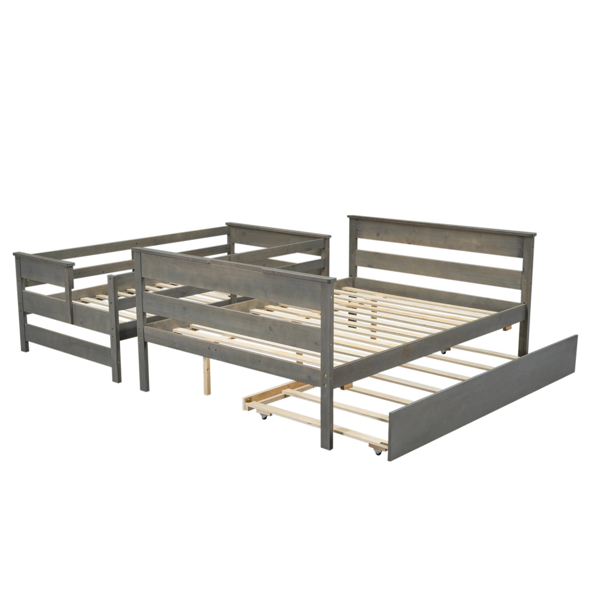 Twin Over Full Bunk Bed Gray