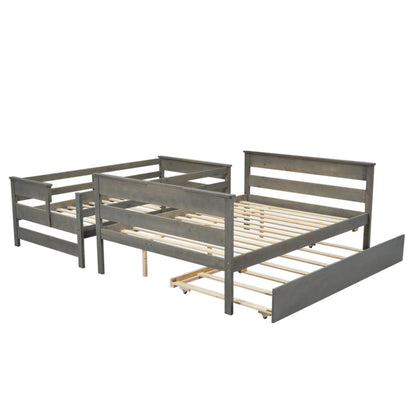 Twin Over Full Bunk Bed Gray