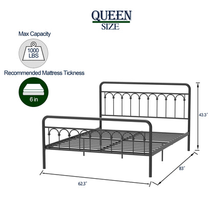 Tara Metal Platform Bed Black