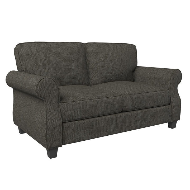 Solid Wood 2-Seater Sofa Gray