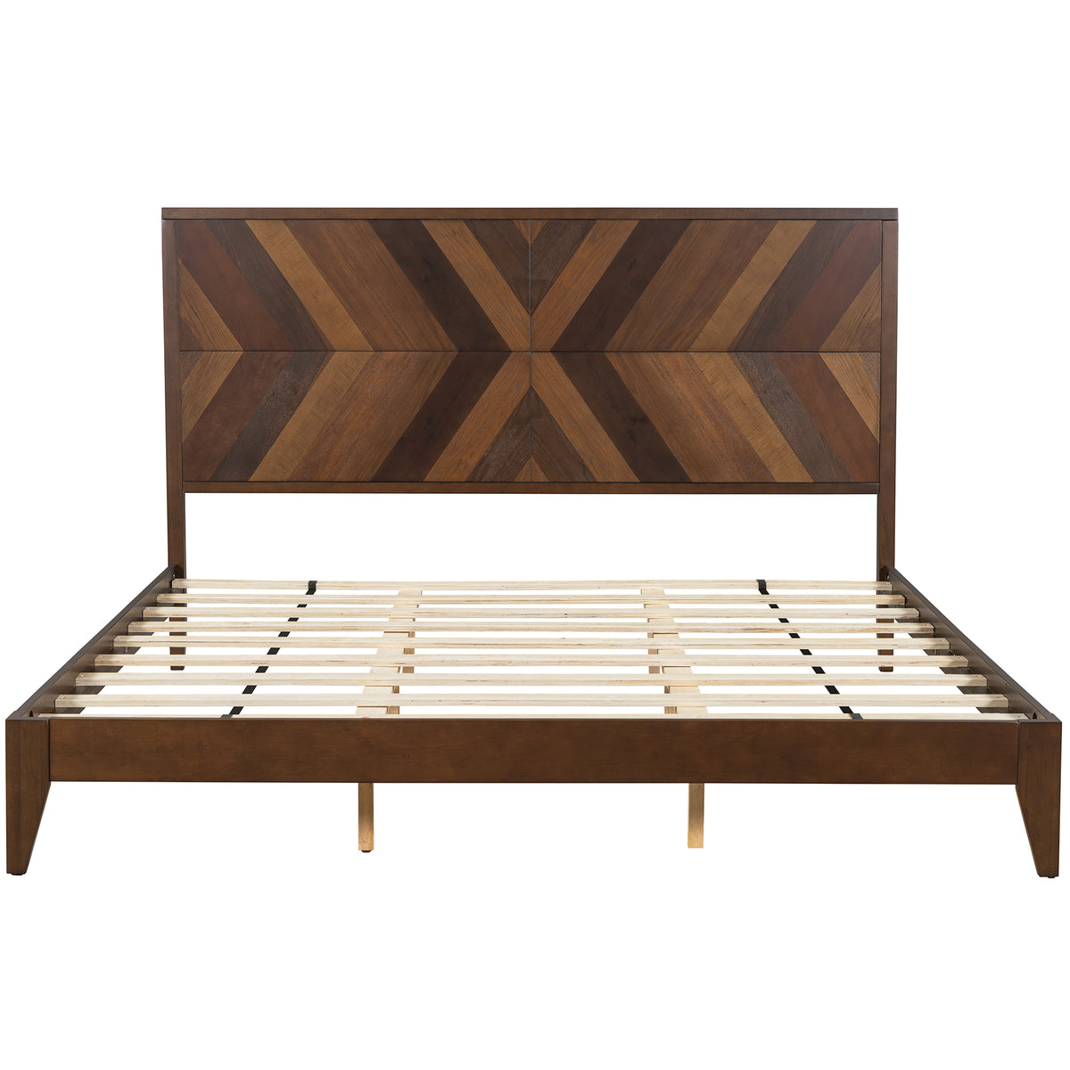 Mid-Century Platform Bed King Walnut
