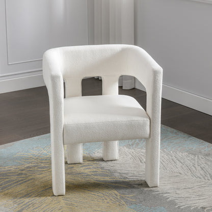 Contemporary Accent Chair Beige Upholstery