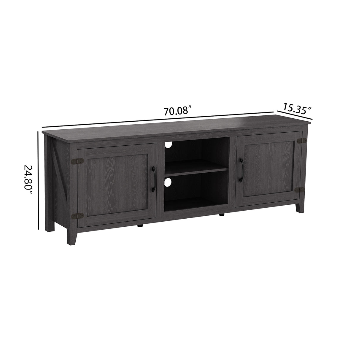 Black Media Console Cabinet