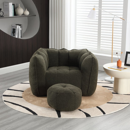 Soft Bean Bag Chair – Gray High-Resilience Foam