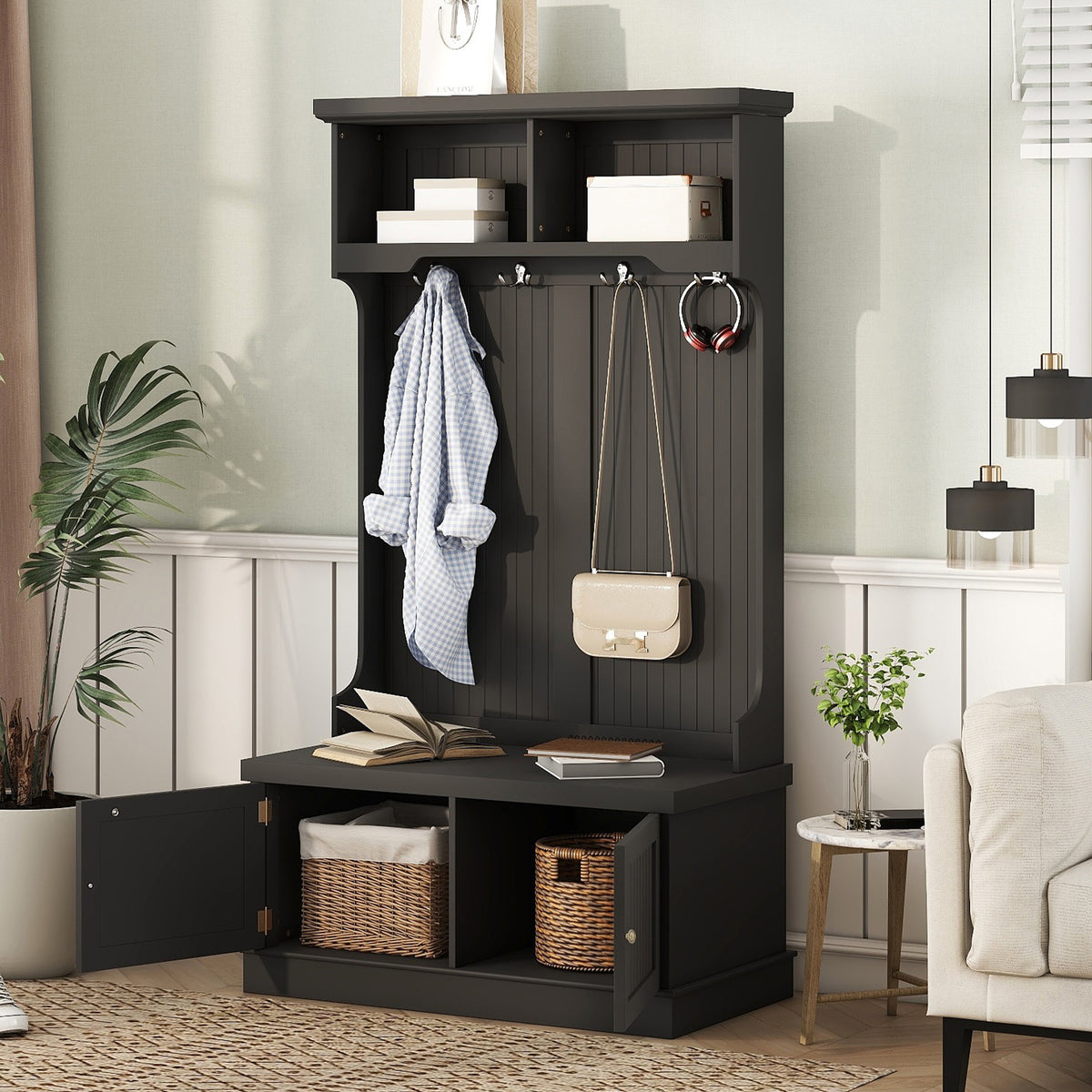 Hall Tree with Storage Bench