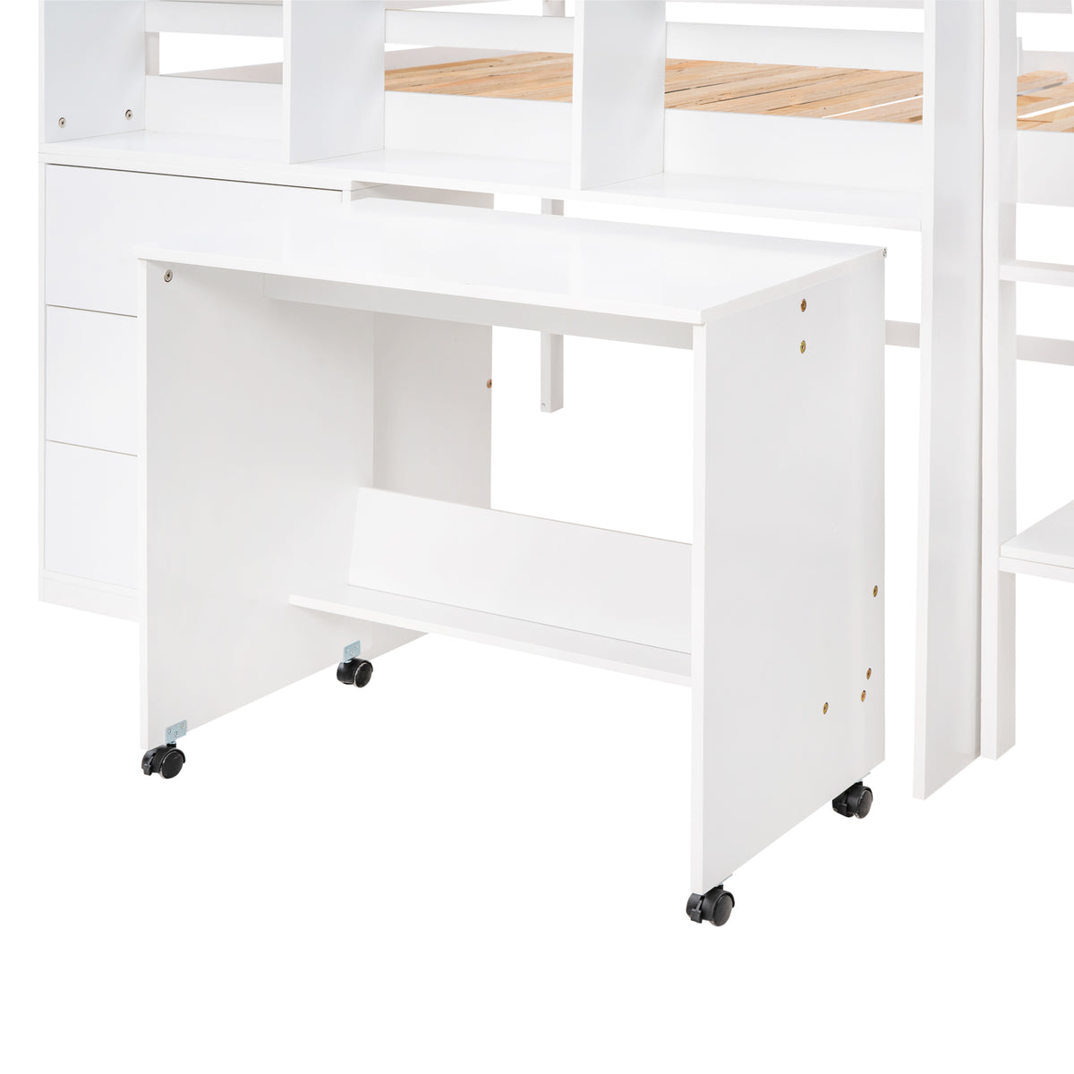 Low Loft Bed White