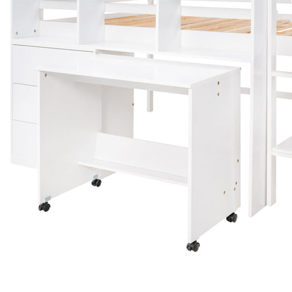 Low Loft Bed White