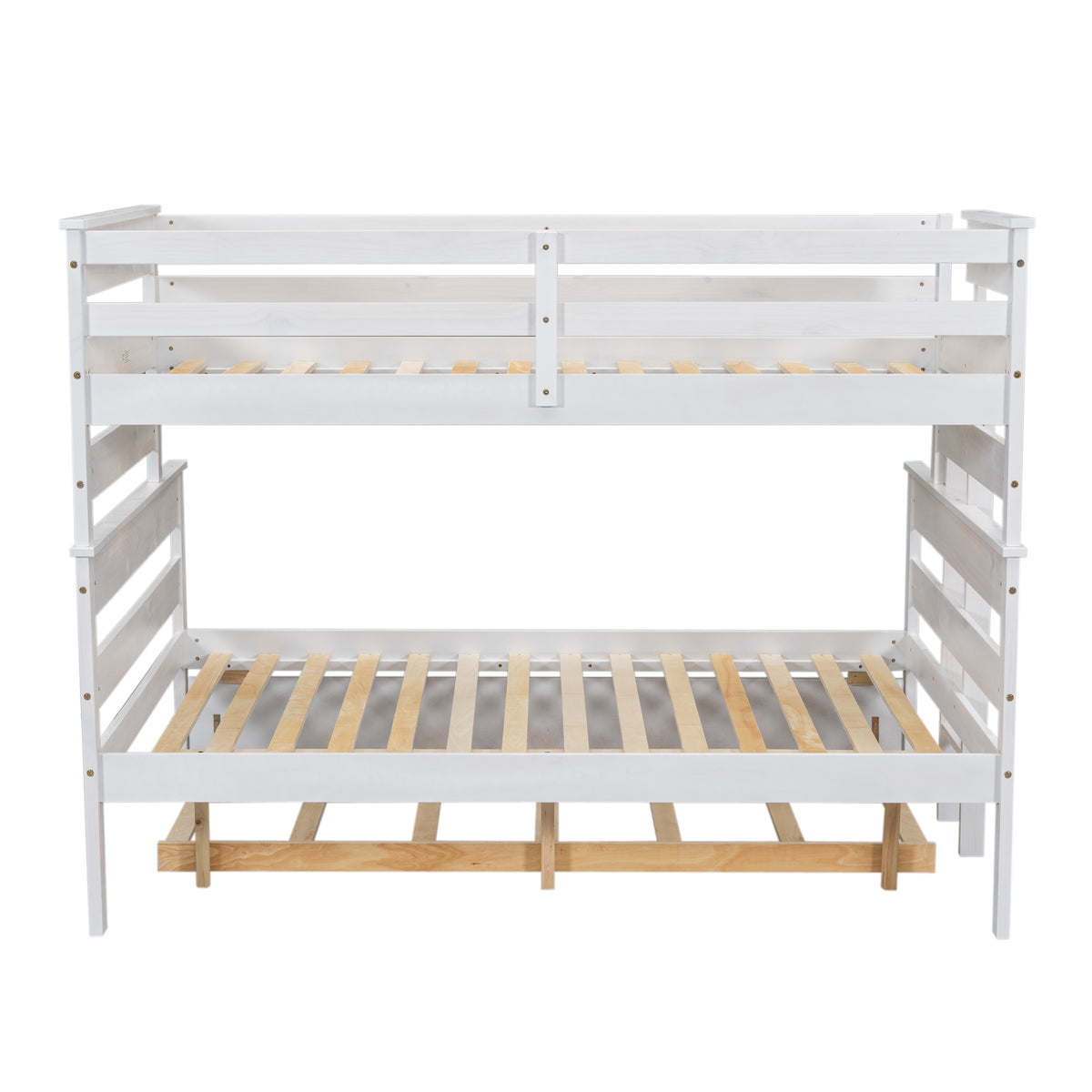 Twin-Full Bunk Bed with Trundle – White