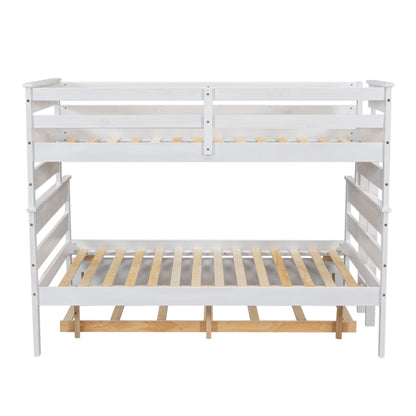 Twin-Full Bunk Bed with Trundle – White