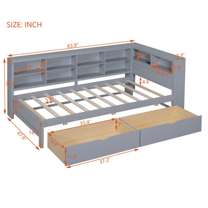 Wooden Twin Daybed Gray