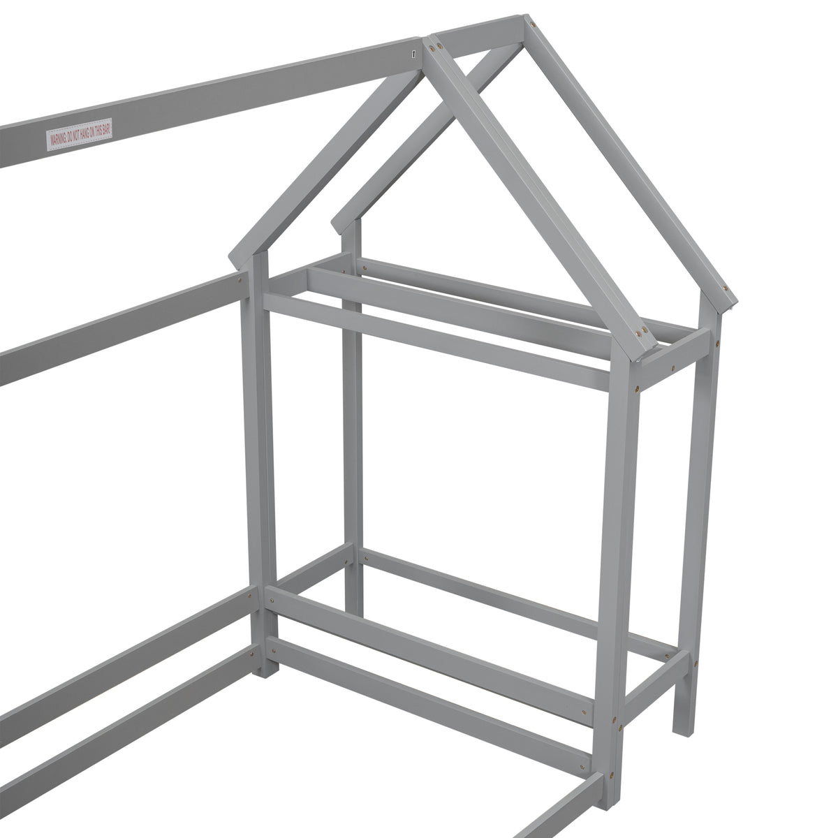 House Frame Platform Bed with Storage Gray