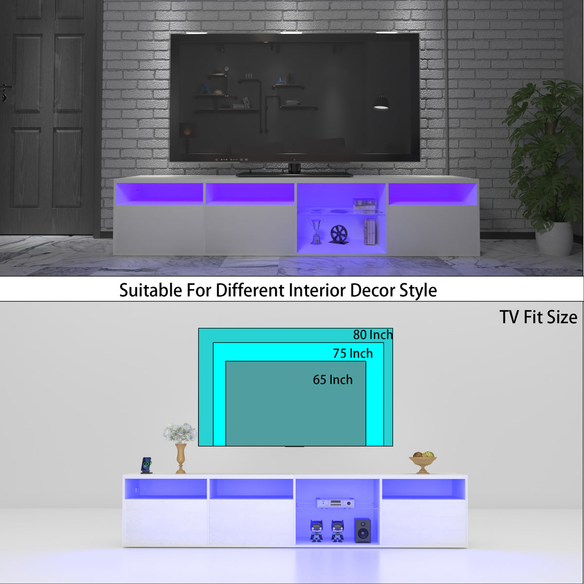 Modern LED TV Console – 82”