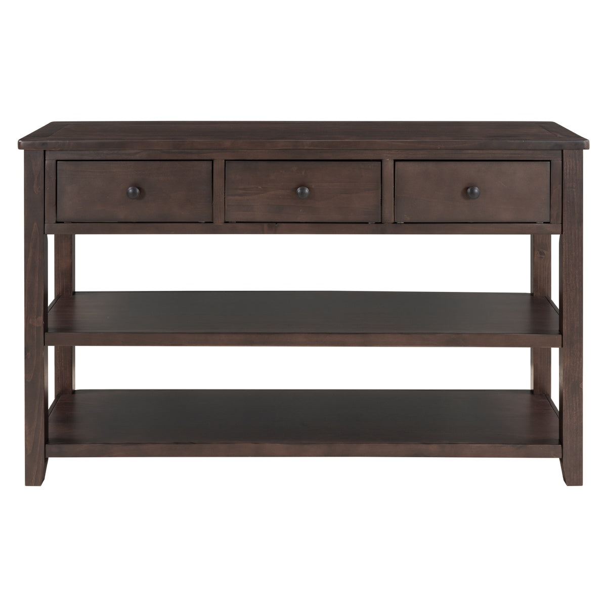 Retro Wood Console Table – Espresso Finish