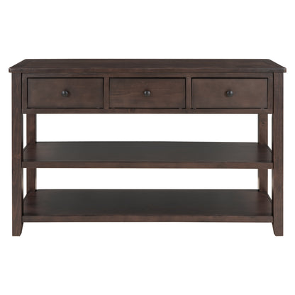 Retro Wood Console Table – Espresso Finish