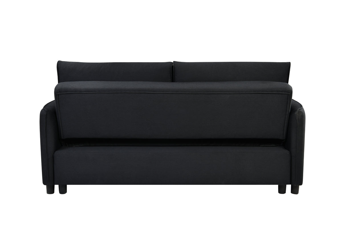 Convertible Sofa Bed with Pullout Black