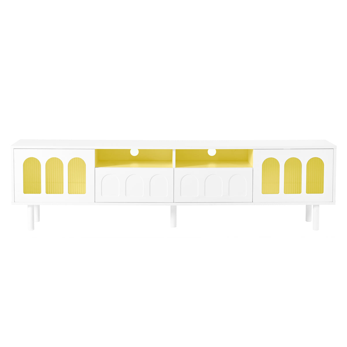 Cream Gloss LED TV Stand – 80”