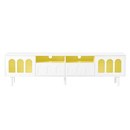 Cream Gloss LED TV Stand – 80”