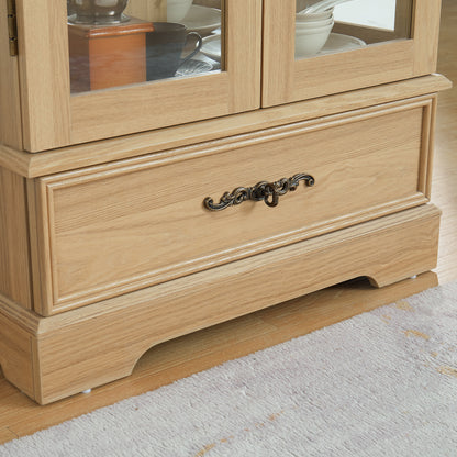 Oak Display Cabinet with Glass Frame