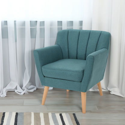 Mid-Century Dark Teal Accent Chair