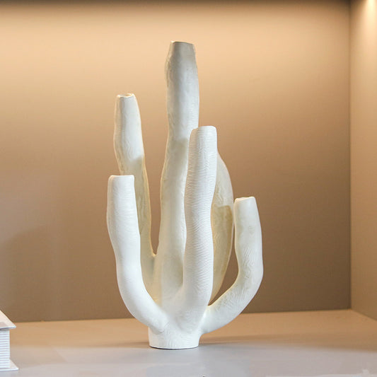 Coral Abstract Resin Sculpture – Modern Table Ornament