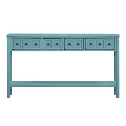 Rustic Turquoise Entryway Console Table – 60”