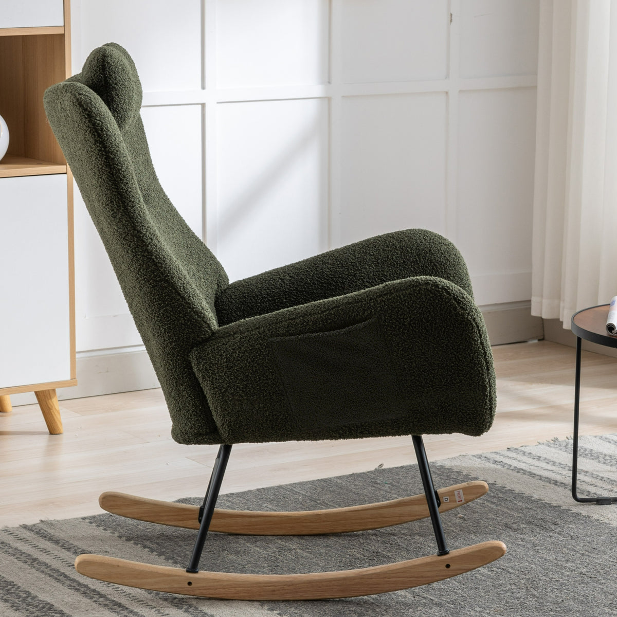 Plush Teddy Rocking Chair – Dark Green