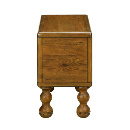 Antique Brown Wood End Table
