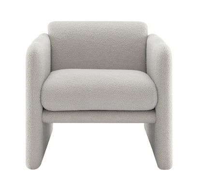 Wavy Armrest Accent Chair Light Gray