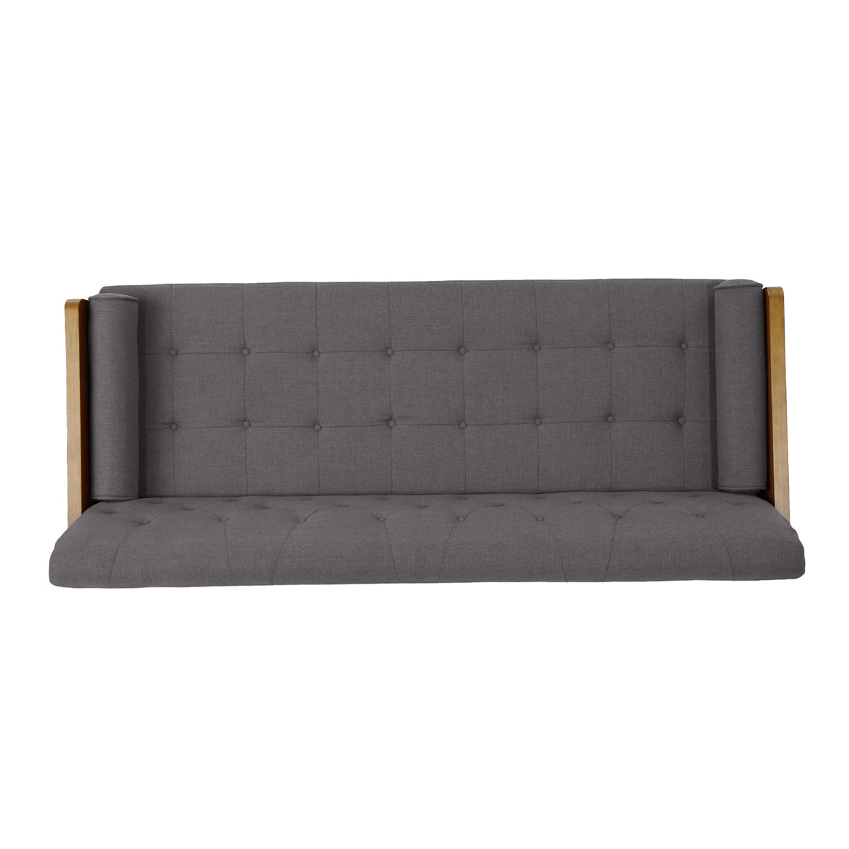 Aidan Mid-Century Tufted Fabric Sofa Gray