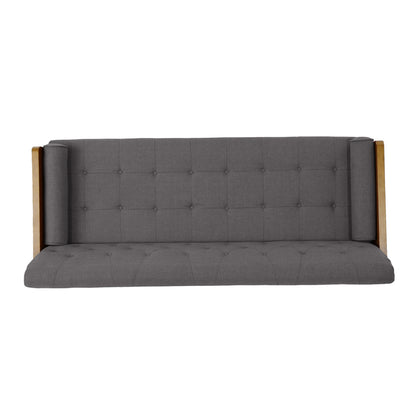 Aidan Mid-Century Tufted Fabric Sofa Gray