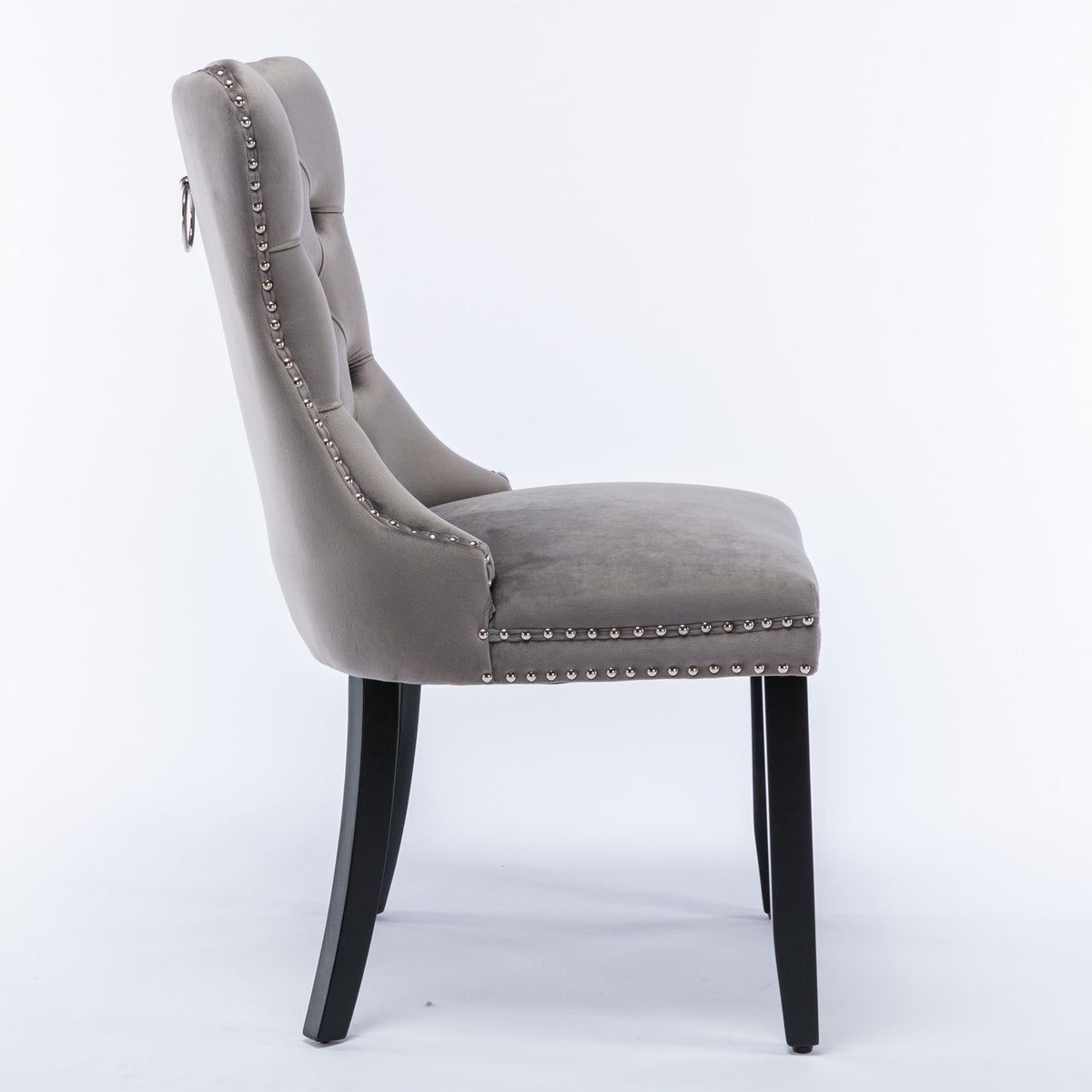 Nikki Tufted Linen Dining Chair Set (2 pcs) – Gray