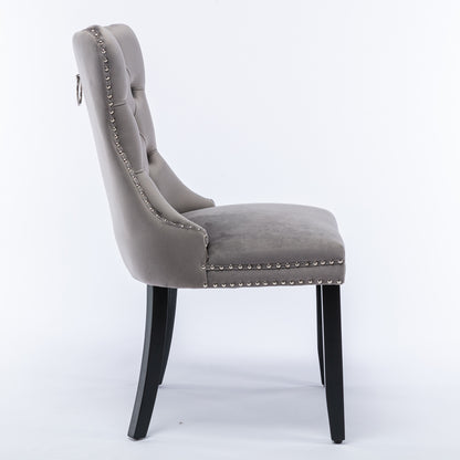 Nikki Tufted Linen Dining Chair Set (2 pcs) – Gray
