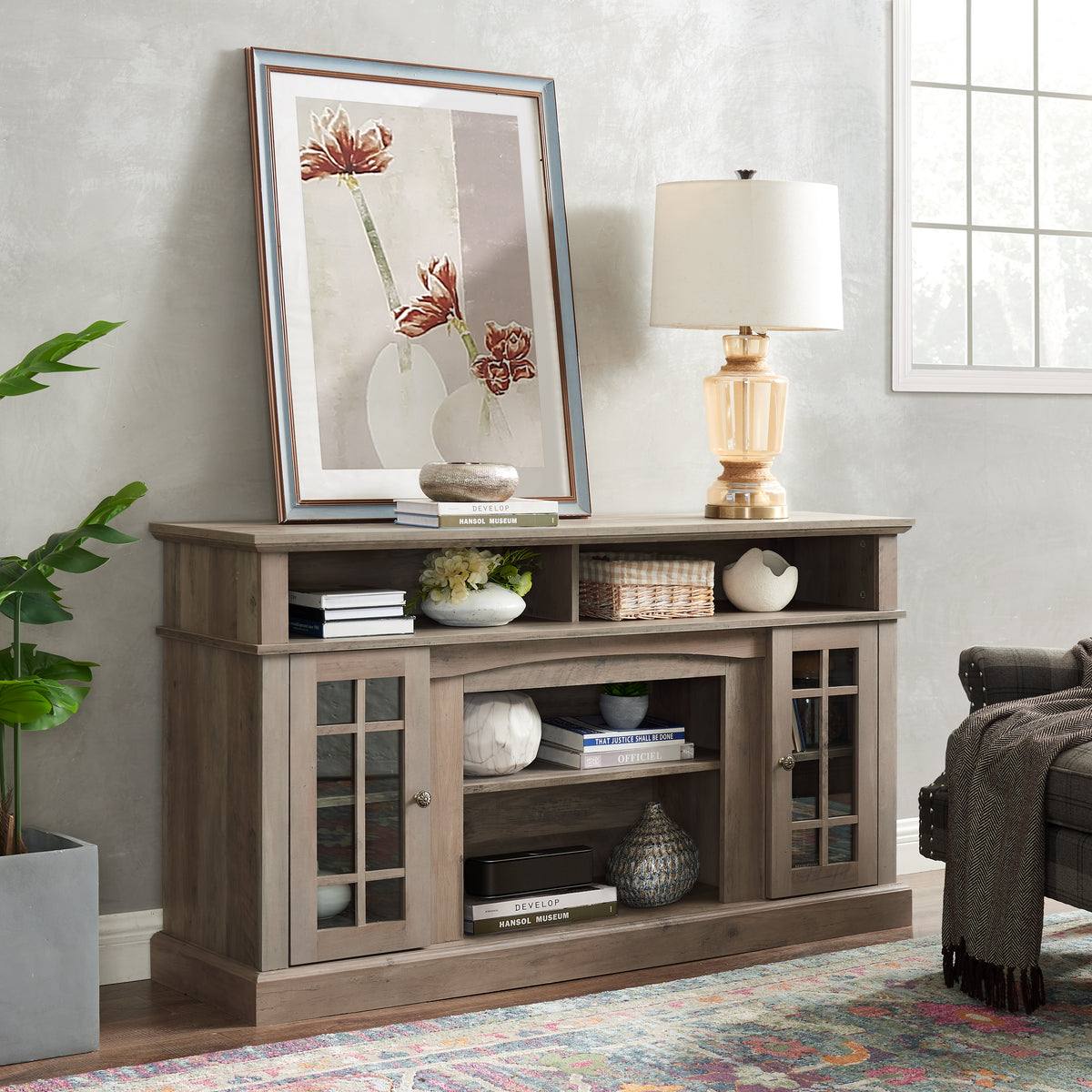 Classic TV Stand for TVs Up to 65" Gray