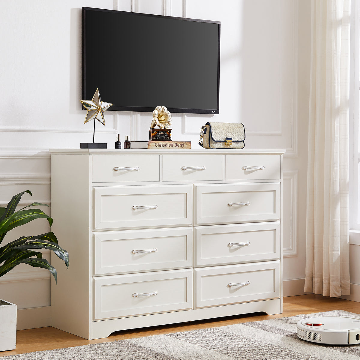 8-Drawer Bedroom Dresser – White