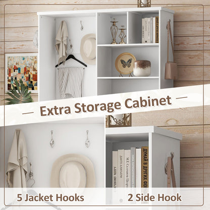 Hall Tree Storage Cabinet White