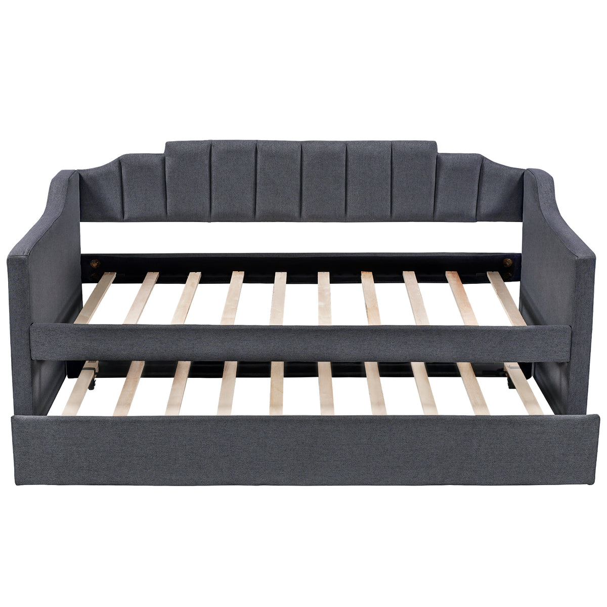 Twin Upholstered Daybed with Trundle – Black
