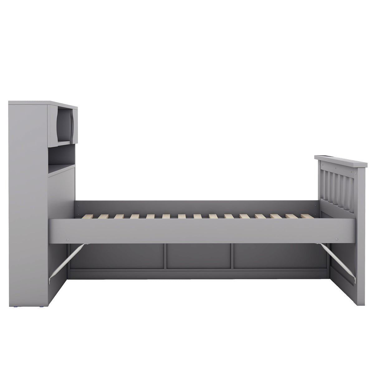 Twin Captain Platform Bed Gray