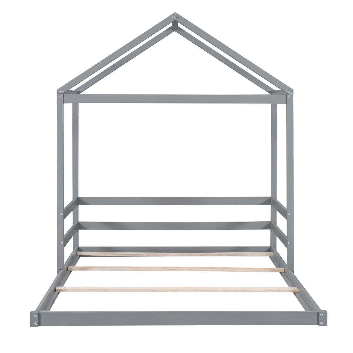 Full House Bed with Guardrail Gray