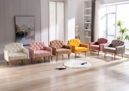 Teddy Armchair with Gold Legs – White