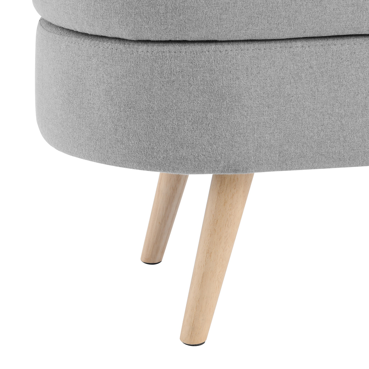 Oval Lift-Top Storage Ottoman – Gray